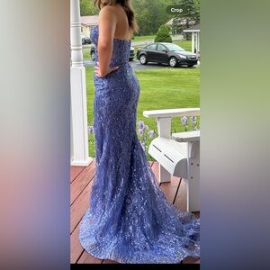 Sherri Hill Strapless Lavender Sequin Gown